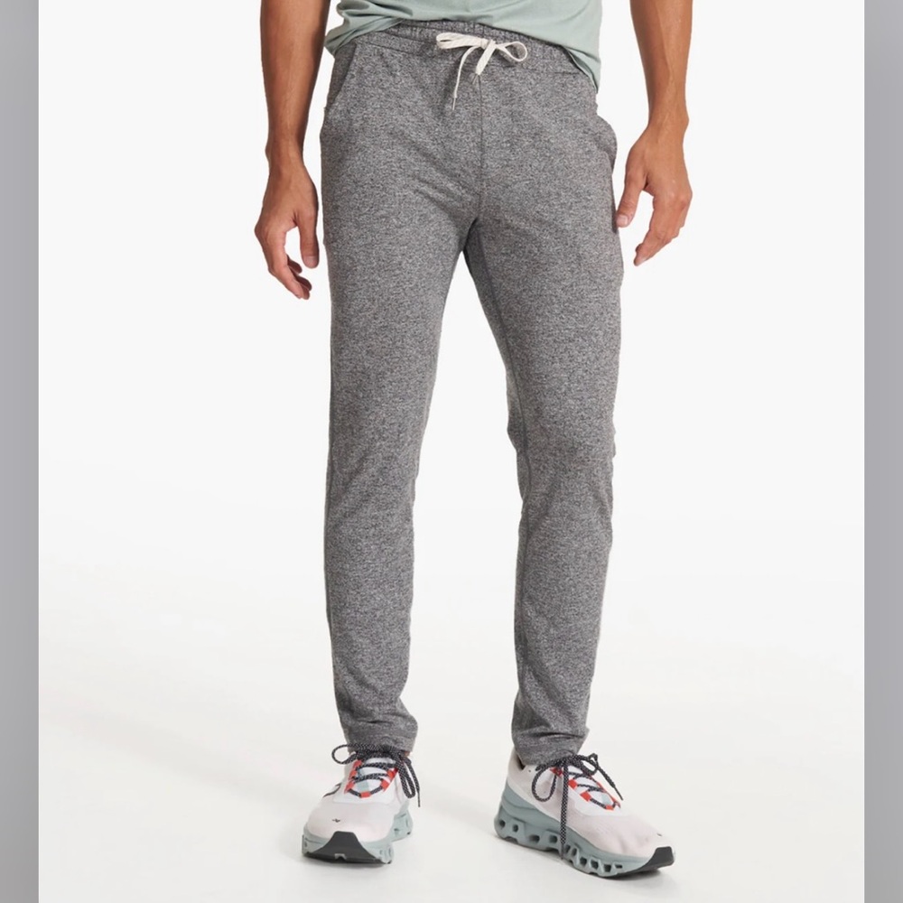 Vuori Men's Ponto Performance Pant Large Marled Gray Athletic Jogger Stretch Gym